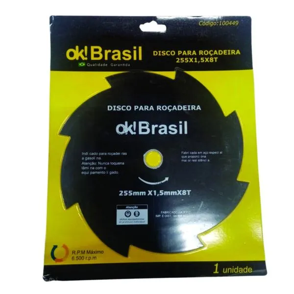 Disco Para Roçadeira OK! Brasil 255x1,5x08D (MP)