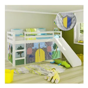 Cama Infantil com Escorregador e Tenda Castelo Cavaleiro - Casatema