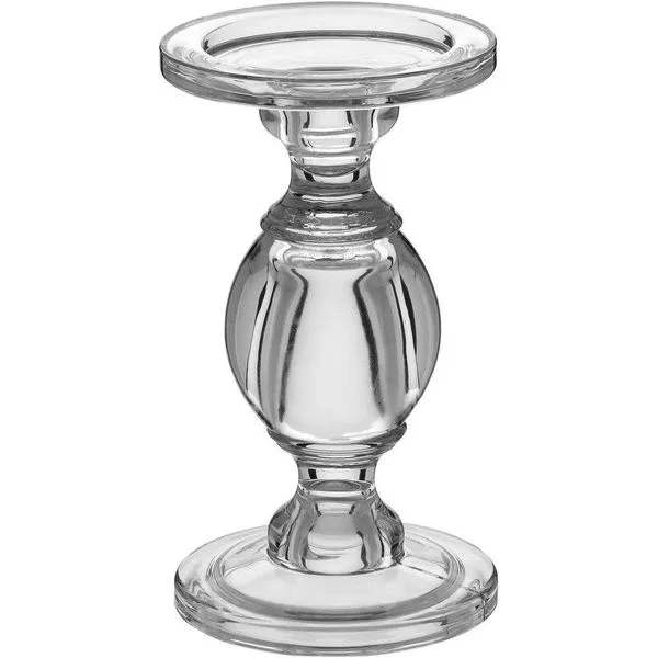 Castiçal 20X11X11Cm Vidro Transp