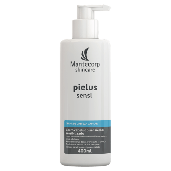 Creme de Limpeza Capilar para Couro Cabeludo Sensível Pielus Sensi Branco 400ml Hypera Creme de Limpeza Capilar Mantecorp Pielus Sensi Frasco - 400ml