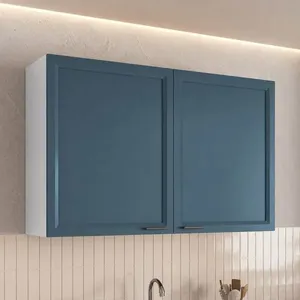 Armário Aéreo Duplo 120cm Soho CabeCasa MadeiraOriginals Branco/Azul Branco/Azul