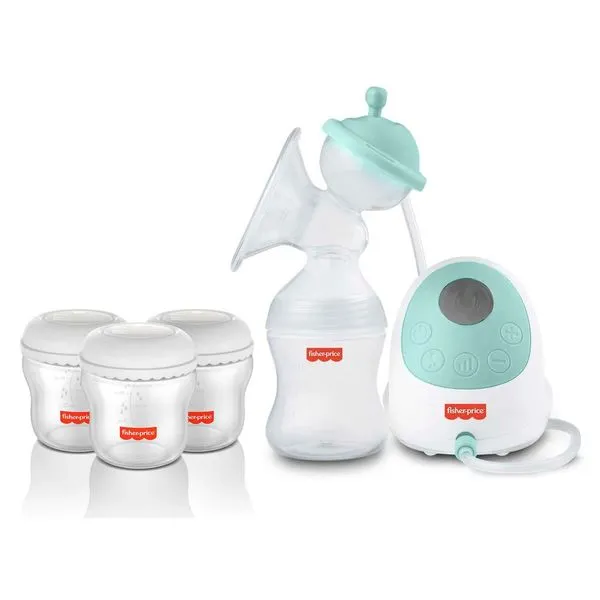 Kit Mom's Essentials - Extrator De Leite Elétrico e 3 Frascos para Armazenar Leite - 150 ml - Fisher-Price