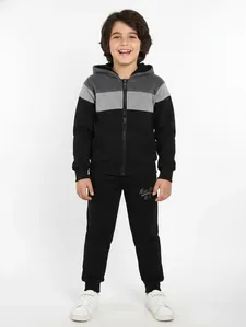 Conjunto Com Capuz Infantil Para Menino - PRETO 6