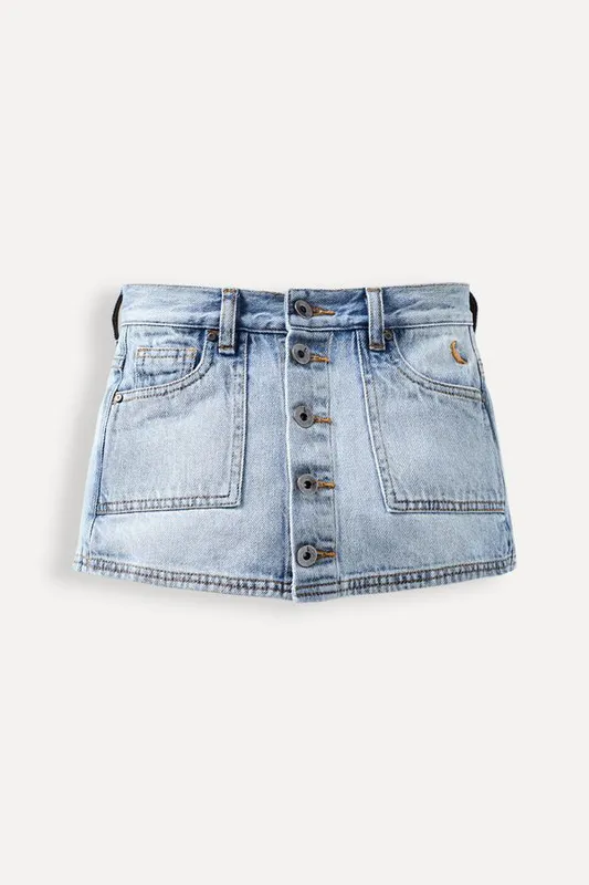 Short Saia Menina Jeans Indigo - 02