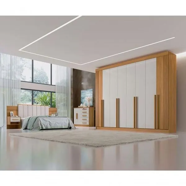 Guarda Roupa Casal 8 Gav - Daymont-cinamomo-off - D'doro