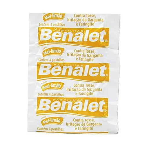 Benalet 5+50+10mg 4 Pastilha Sabor Mel E Limão Janssen-Cilag Referência