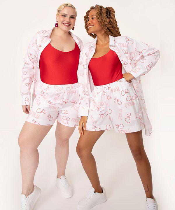 short de algodão folia chic alexia hentsch off white PP