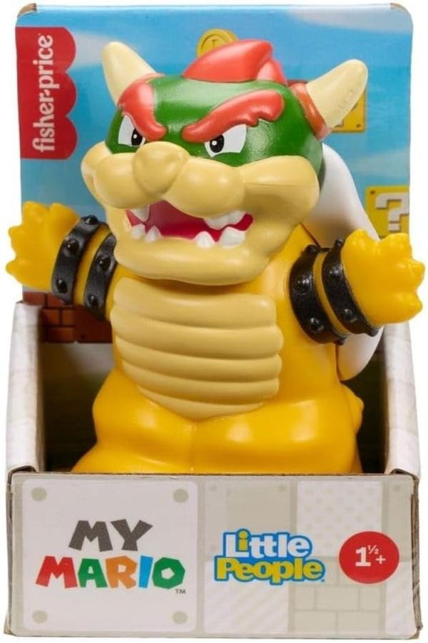 Boneco Bowser Super Mario Little People Fisher Price Mattel
