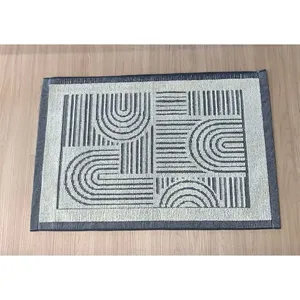 Tapete Trilho Felpa Nazca Ci1 Cinza 50x80cm Ref.TRFNA050080CI1 Bordartes