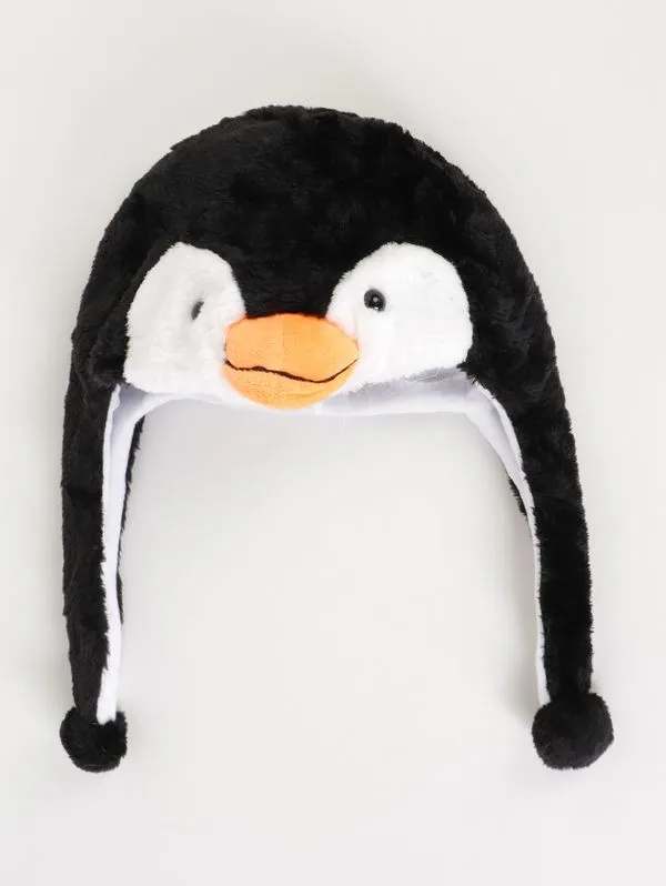 Gorro Animais 3D Infantil - PRETO/BRANCO