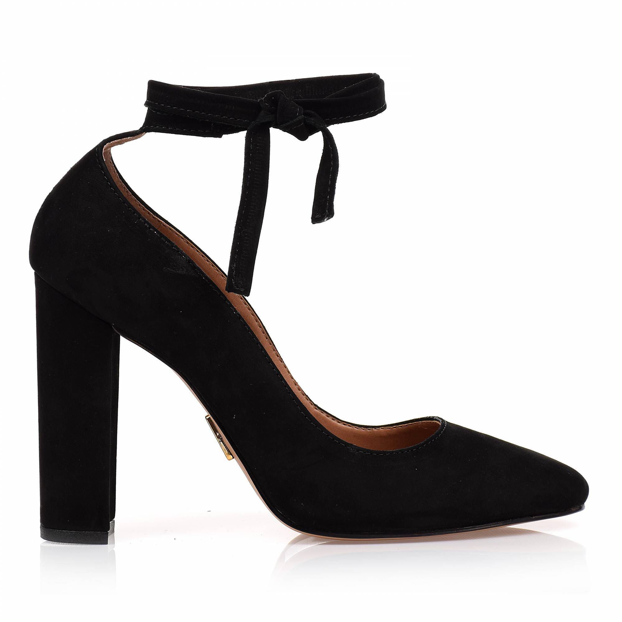 Scarpin Salto Alto Nobuck Preto