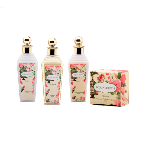 Kit Shampoo Acqua Lounge 64ml + Condicionador 64ml + Loção Hidratante 64ml + Sabonete 60g Verbena