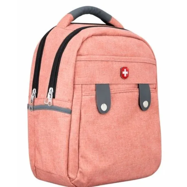 Mochila Feminina P/ Notebook Trabalho Faculdade Reforçada Alças Acolchoadas - Girl´s College - Swissland Salmão