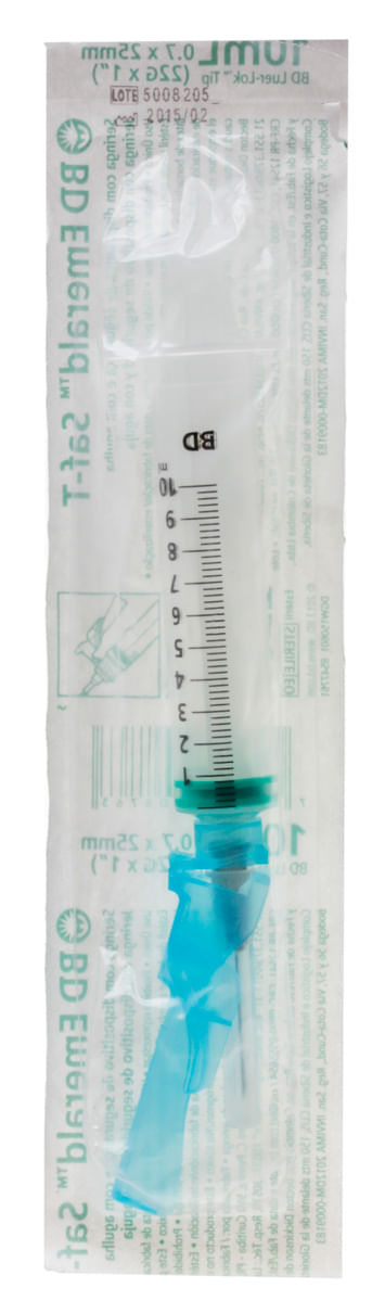 Seringa Descartável Bd Agulha 0,7 X 25 01 Unidade 10 Ml