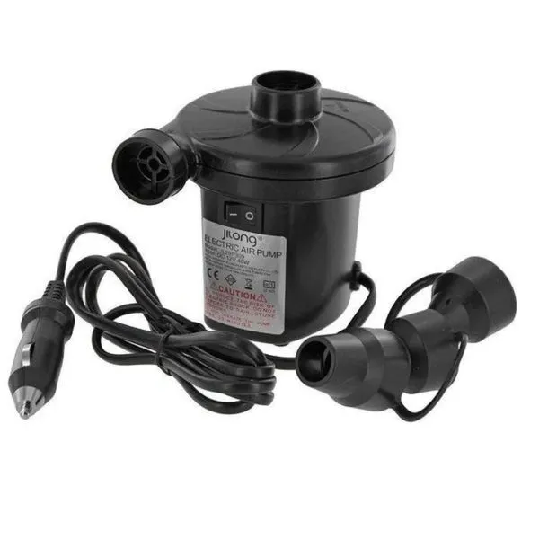 Inflador Elétrico 12V 75W Bomba de Ar para Colchão Barco e Itens Infláveis com Três Bicos Portátil Inflador Elétrico 12V 75W Bomba de Ar para Colchão Barco e Itens Infláveis com Três Bicos