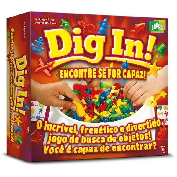Jogo de Tabuleiro Dig-in Encontre Se For Capaz Agilidade e Memorização 128 Miniaturas Copag Jogo de Tabuleiro Dig-in Encontre Se For Capaz Agilidade Copag