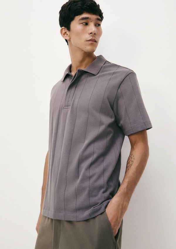 Camisa Polo Masculina Manga Curta Texturizada - Azul M