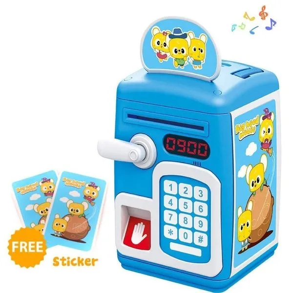 Cofre Eletrônico Infantil Money Safe Kids Piggy Savings Bank com Senha e Impressão Digital Ilustrativa Rosa Yeet Cofre Eletrônico Infantil Money Safe Kids Piggy Savings Bank com Senha e Impressão Digital Rosa Yeet