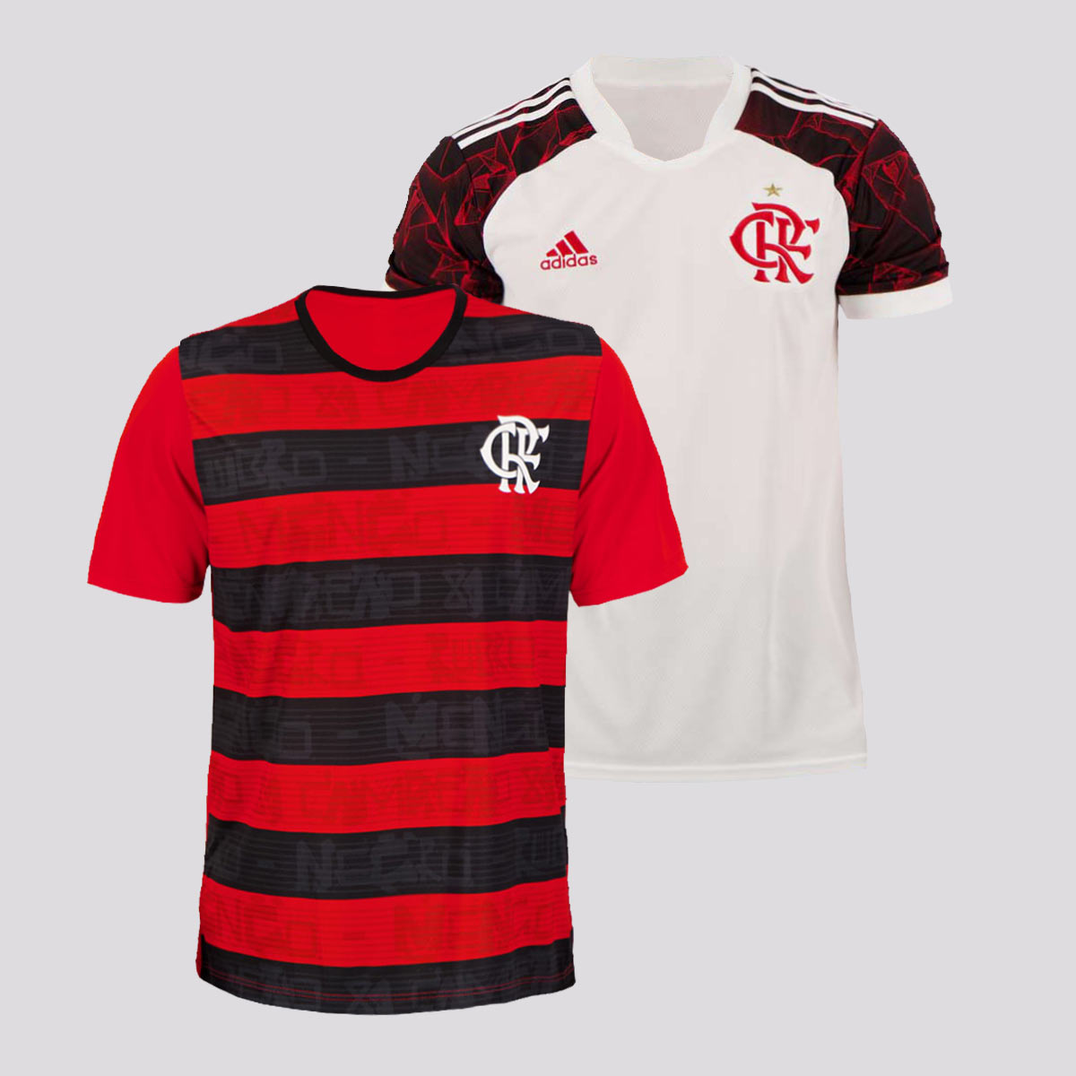 Kit de 2 Camisas Flamengo II 2021 + Torcedor Vermelha