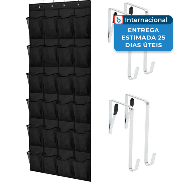 Organizador de Sapatos Gorilla Grip 24 Bolsos Preto A-MBI