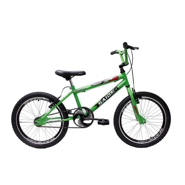 Bicicleta Aro 20 Bike Bmx Cross Freestyle Infantil Saidx Verde Kawasaki