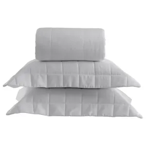 Colcha Matelada Square King 300 Fios 100% Algodão Egípcio Antialérgica Prata Kacyumara Colcha Matelada Square King 300 Fios Algodão Egípcio Prata Kacyumara
