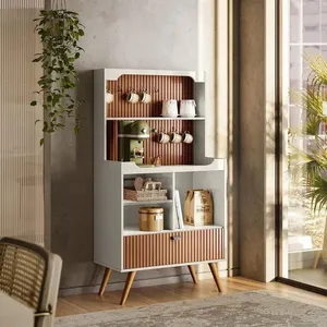 Cantinho Do Café Rubi Armário Para Cozinha Off White Perolizado-tauari Ripado