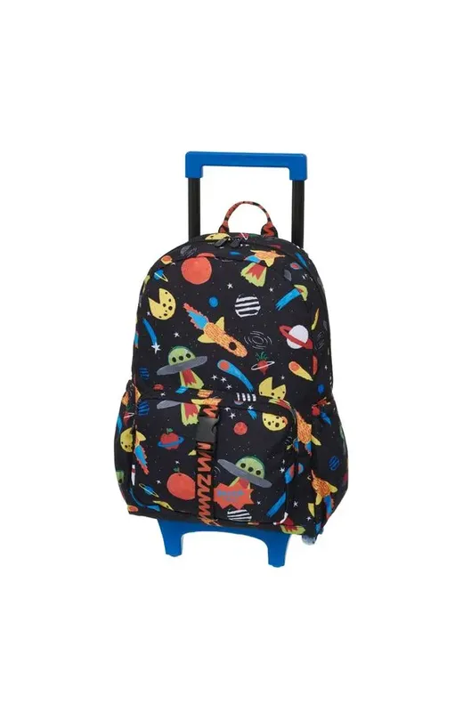 Mochila Carrinho Espacial Est Espacial Fundo Preto - U