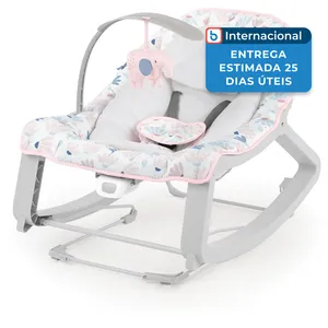 Cadeira de Balanço com Vibração para Bebês até 18kg Ingenuity Branco/Rosa A-MBI