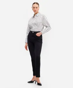 calça skinny feminina jeans cintura alta preta 44