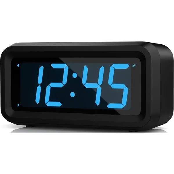 Despertador Digital Pequeno Kwanwa LED Preto/Azul A-MBI
