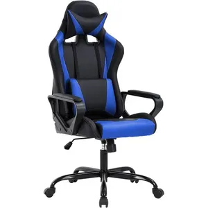 Cadeira Gamer Com Encosto Alto Em PU Bestoffice Azul A-BI