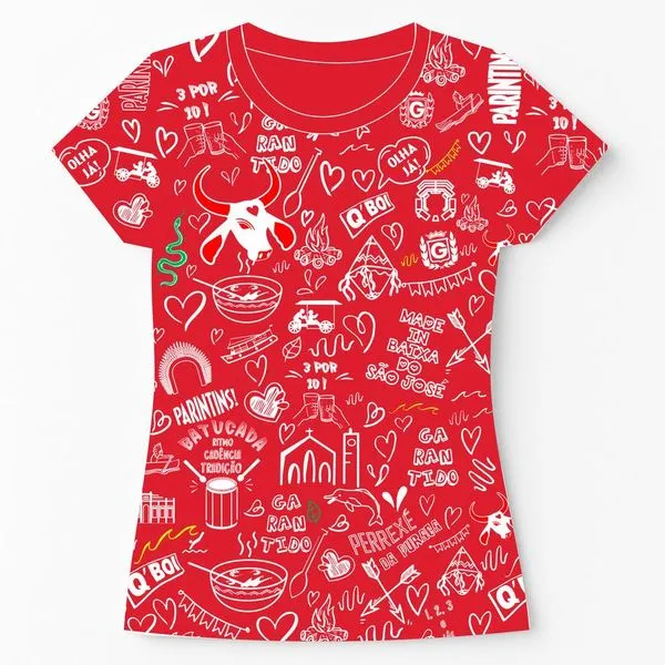 Baby Look Gibi Q'Boi Garantido Vermelho G (MP)