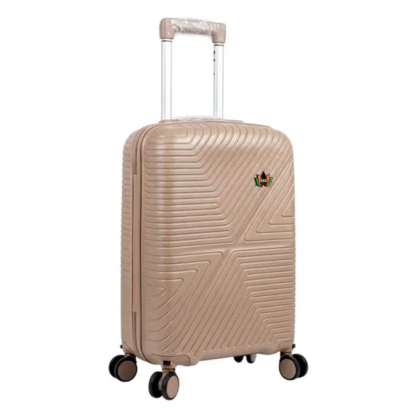 Mala De Viagem Artrin Polipropileno Rodinhas 360° 10kg Bege AKH3513 (MP)