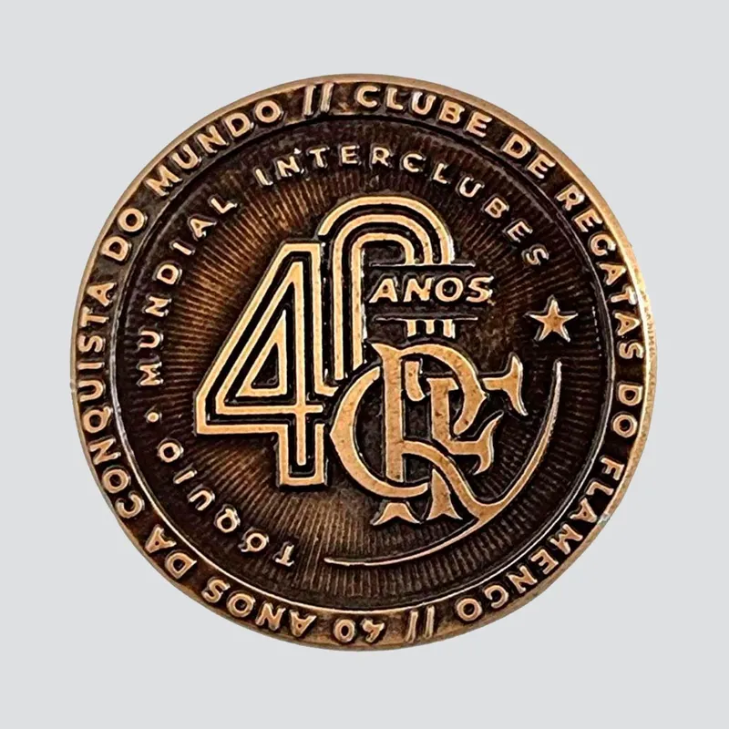 Moeda Flamengo Campeão Mundial 40 anos