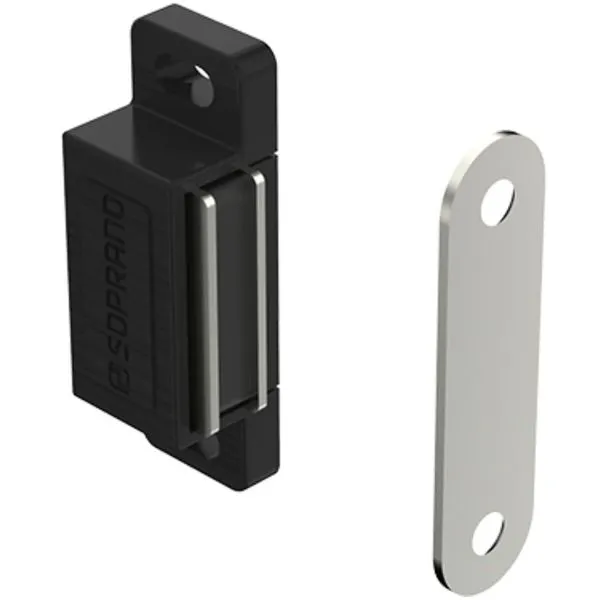 Fecho Magnético com Batente 2 Furos Preto 4 Peças Embalagem Autosserviço 06930.0030.87 Soprano Fecho Magnético com Batente 2 Furos Preto 4 Peças 06930.0030.87 Soprano