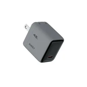 Carregador De Viagem Aukey 45W PD Com Tecnologia GAN USB-C PA-C2 Cinza (MP)