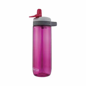 Garrafa Squeeze Invicta Rubbermaid Tritan com Bico e Canudo Rosa 709ml