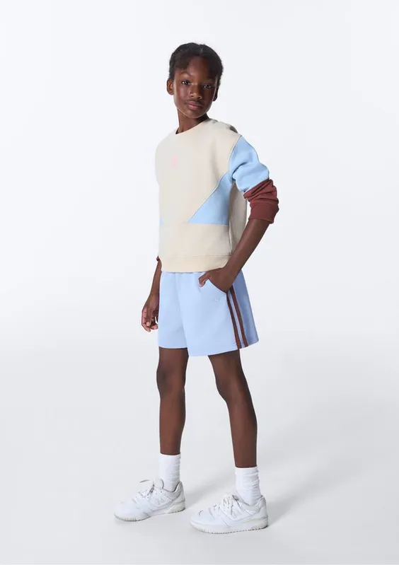 Shorts Infantil Menina Reto Faixas Laterais - Azul 014