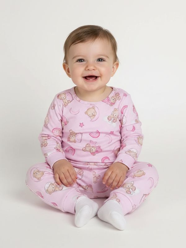 Pijama Longo Térmico Infantil Para Bebê - ROSA P