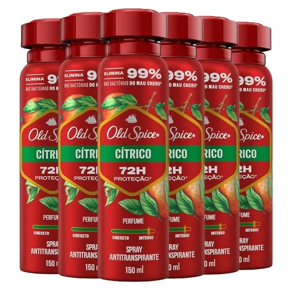 Kit Desodorante Aerosol Old Spice Cítrico 150ml - 6 unidades