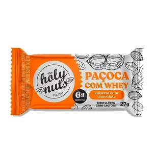 Paçoca Whey Chocolate Sem Açúcar Holy Nuts - 27g