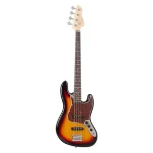 Contrabaixo Elétrico Passivo Gb-100 Jazz Bass 4 Cordas com 2 Captadores J Sunburst-turtle Giannini Contrabaixo Elétrico Passivo Gb-100 Jazz Bass 4 Cordas Sunburst-turtle Giannini