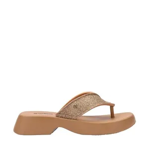Melissa Flatform M Lover Glitter Bege Escuro 38065-38