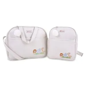 Kit Bolsa Maternidade MappYng Safari 2 Peças Off White (MP)