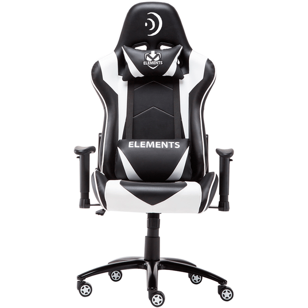 Cadeira Gamer, Encosto Reclinável, Altura Ajustável, Função Rotativa, Couro - Veda Aer Branco / Preto