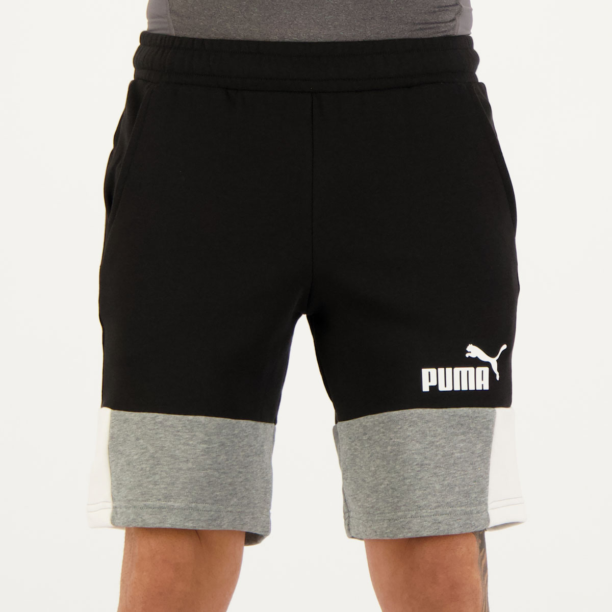 Bermuda Moletom Puma ESS+ Block 10 TR Preta