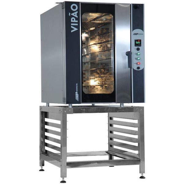 Forno Turbo Elétrico de Bancada Perfecta Vipão 1.9 para 9 Assadeiras 40x80 Painel Digital Inox 220V Forno Turbo Elétrico Perfecta Vipão 1.9 Assadeiras Painel Digital Inox 220V