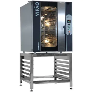 Forno Turbo Elétrico de Bancada Perfecta Vipão 1.9 para 9 Assadeiras 40x80 Painel Digital Inox 220V Forno Turbo Elétrico Perfecta Vipão 1.9 Assadeiras Painel Digital Inox 220V