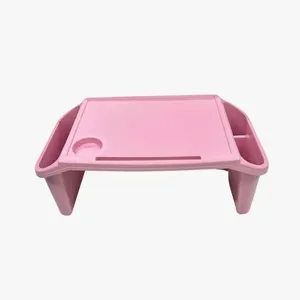 Kit 3 Bandeja Mesa Colo Apoio Comer Refeição Cama Suporte Notebook Rosa